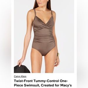 Calvin Klein twist front, Tummy Control Swimsuit -size 12